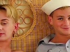 Gay sailor twinks enjoy sloppy blowjobs before fucking balls deep