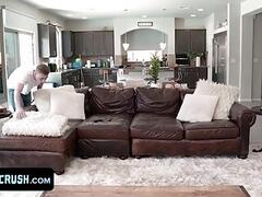 Brother Crush - Innocent Adorable Boy Gets Tricked By His Older Stepbrother To Take His Big Dick