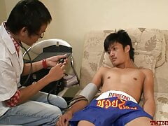 Slim Asian breeded by doctor after blowing dick and pissing