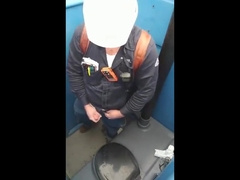 Worker Bear Jerks Off & Cum in Porty Potty at Work 5