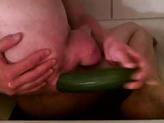 finger my asshole, gaping, selffuck and cucumber inersetion