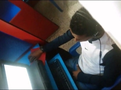 Str8 spy guy cum in his hand in cyber cafe 2