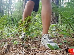 My naked walk in the woods ended with a creamy cumshot