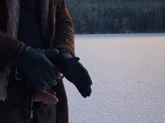 Tugging off on a frozen lake - Vertical 30 fps