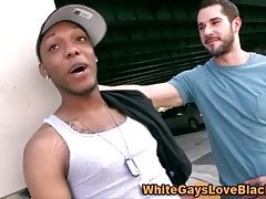 Stiff white cock for amateur black dude