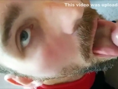 Slut Sucks Uncut Cock, Eats Cum and Drinks Piss