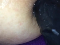 A hefty fake penis for a young youngster to the total depth!