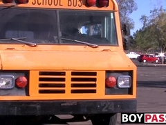 Naughty twink Timo Garrett jerking off and licking his cock