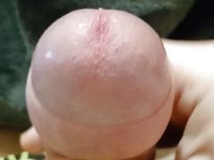 Fingering dick with foreskin