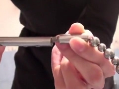 10 mm metallic ball sound inserting bladder and can't urinate