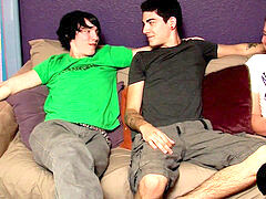 Skinny emo twinks love a molten bone sucking threesome