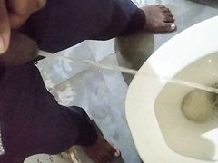 Indian guy pissing in bathroom big black cock