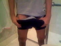 Arab in douche and displays his long dick