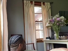 Dangled Black Jock Penetrates White Twunk Doggie In Front Of Window For Ppl To Watch