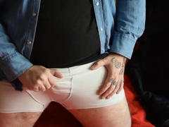 Chubby Bear Dry Humping a Pillow and Stroking