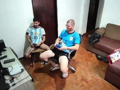 Backstage recording of amateur fun with young guys CarmonaOficial and Barbara Fartura