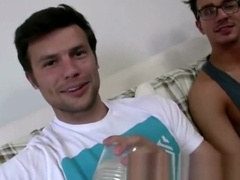 Two guys masturbating each other