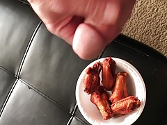 Cum on wings and eat.MOV