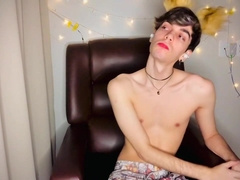 LUST FOR GUYS - Lean lad Henry Evans assfuck plays while draining solo