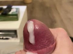 Thick cream. Edging with accidental cum