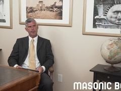 MasonicBoys Suspended twunk apprentice barebacked by Damien Oaks