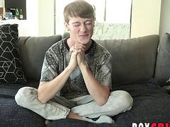 Slender twink's hole stretched by toy