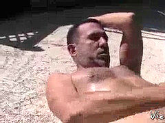 daddy with big knob love solo getting off outdoor