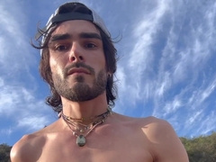 Nutting outdoors on hiking trail in mountains