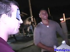 Humiliating outdoor nighttime hazing ritual