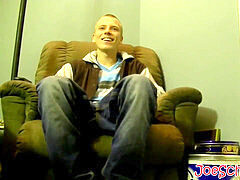 Horny amateur Cleetus draining his fat meat stick on the couch