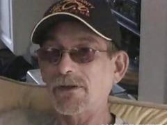 Older dude with a military past his stroking his rod for the camera