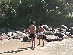 Two hot Latin studs fuck like lovers on a beautiful scenery by the sea
