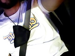 Young Big Uncut Cock Latino Public Jerking Off In a Taxi On the streets of Medellin city Got caught multiple times