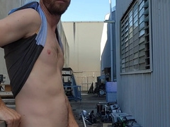 Caught fapping & jizzing outdoors