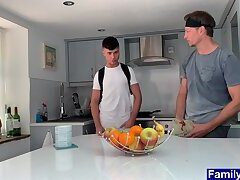 Stepdaddy gets a sensual foot massage by his stepson