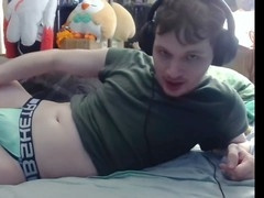 Hot skinny white guy enjoys some anal play in a jockstrap