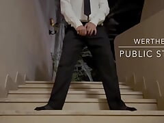 Fun in on the Stairs After a Business Party