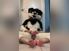 Furry Shows Off Feet & Fucks A Plushie