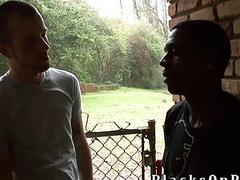 White boy gets to play with two black rods