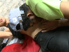 Bi-racial Skater Duo in Berlin Dungeon space Ravage