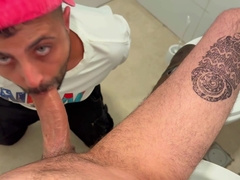 Big Arab Dick Blowjob In A Public Toilet