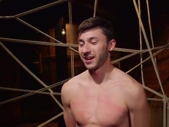 Bound stud punished and edged by maledom