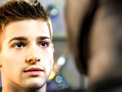 Johnny Rapid and another hunk in a Justice League parody