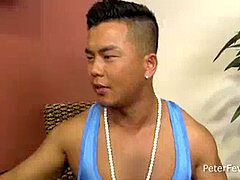 Asian hunk Alex Chu bangs muscular black stud Osiris Blade in scene ten of The Black Panda