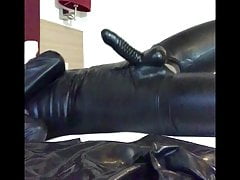 TimeLapse: sleeping in latex (with hard cock)