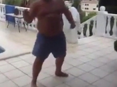 Fat Latin Daddy Strips Outdoors with His Bear 3