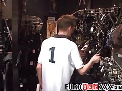 Euro dude spanked and banged at sex shop