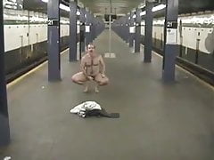Slave Dave naked on the Subway