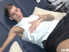 Massage, college, platinum-blonde