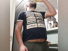 More locked boy piss drinking